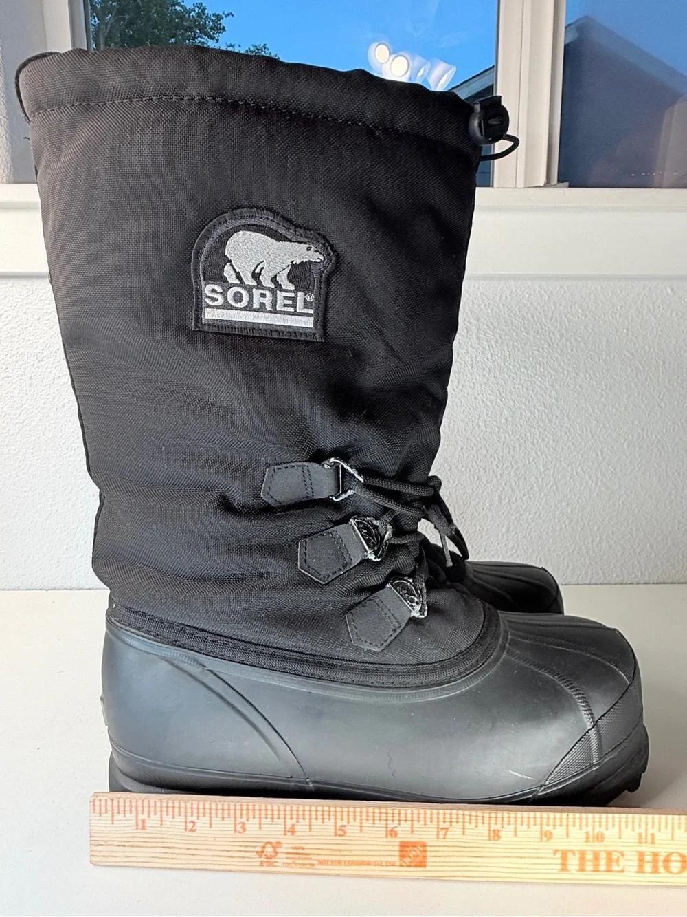 Sorel Glacier Black Insulated Winter Snow Boots Mens Size 10